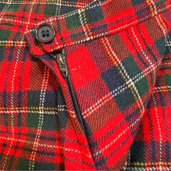 Pendleton 1950’s Plaid Wool Skirt Christmas Plaid Skirt Size 10 - Picture 4 of 7